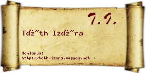 Tóth Izóra névjegykártya